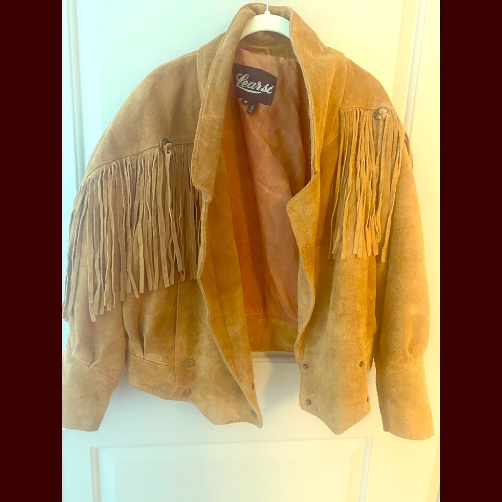 80s suede vintage fringe jacket